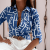 Dames Tops - Vrouwelijke blouse met print – ideaal voor lente en zomerse outfits - Blauw - S - Zarandi Amsterdam