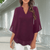 Blouses - Walda | Tijdloze Dames Blouse in Zwart – Gelaagd met V - hals en Comfortabele 3/4 Mouwen - Wijnrood - S - Zarandi Amsterdam