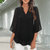 Blouses - Walda | Tijdloze Dames Blouse in Zwart – Gelaagd met V - hals en Comfortabele 3/4 Mouwen - Zwart - S - Zarandi Amsterdam
