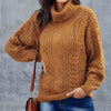 Sweaters - Gebreide Trui | Winter Warm met Zopfmuster - Bruin - S - Zarandi Amsterdam