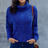 Sweaters - Gebreide Trui | Winter Warm met Zopfmuster - Blauw - S - Zarandi Amsterdam