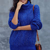Sweaters - Gebreide Trui | Winter Warm met Zopfmuster - Blauw - S - Zarandi Amsterdam