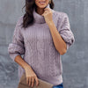 Sweaters - Gebreide Trui | Winter Warm met Zopfmuster - Paars - S - Zarandi Amsterdam