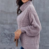 Sweaters - Gebreide Trui | Winter Warm met Zopfmuster - Paars - S - Zarandi Amsterdam
