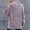 Sweaters - Gebreide Trui | Winter Warm met Zopfmuster - Paars - S - Zarandi Amsterdam