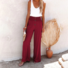 ModeParisienne® Quetzali - Pantaloni a gamba larga con vita alta