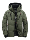 Men's Jacket - Winterdonsjack voor heren | Gewatteerd, capuchon - Groen - S - Zarandi Amsterdam