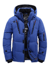 Men's Jacket - Winterdonsjack voor heren | Gewatteerd, capuchon - Blauw - S - Zarandi Amsterdam