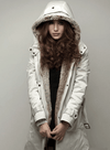 Women's Coat - Winterjas met imitatiebontvoering voor dames | Elegante pasvorm - Wit - S - Zarandi Amsterdam