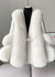 Winter Coat - Winterjas van nertshaar voor dames, V - hals | Winter - Wit - S - Zarandi Amsterdam