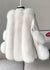 Winter Coat - Winterjas van nertshaar voor dames, V - hals | Winter - Wit - S - Zarandi Amsterdam