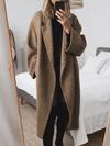 Women's Coat - Winterjas voor dames, lang, klassiek design | Warm - Bruin - S - Zarandi Amsterdam