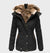 Jacket - Winterjas voor dames, slim fit met capuchon | Waterafstotend - Zwart - S - Zarandi Amsterdam