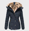 Jacket - Winterjas voor dames, slim fit met capuchon | Waterafstotend - Blauw - S - Zarandi Amsterdam