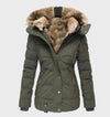 Jacket - Winterjas voor dames, slim fit met capuchon | Waterafstotend - Groen - S - Zarandi Amsterdam