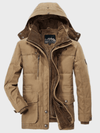 Men's Jacket - Winterjas voor heren | Casual pasvorm met capuchon - Khaki - S - Zarandi Amsterdam
