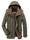 Men's Jacket - Winterjas voor heren | Casual pasvorm met capuchon - Groen - S - Zarandi Amsterdam