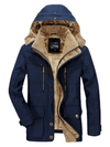 Men's Jacket - Winterjas voor heren | Casual pasvorm met capuchon - Blauw - S - Zarandi Amsterdam
