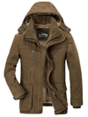 Men's Jacket - Winterjas voor heren | Casual pasvorm met capuchon - Bruin - S - Zarandi Amsterdam