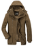 Men's Jacket - Winterjas voor heren | Casual pasvorm met capuchon - Bruin - S - Zarandi Amsterdam