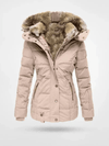 Women's Jacket - Winterjassen voor dames | Geïsoleerd met capuchon - Beige - S - Zarandi Amsterdam