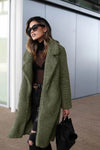 Winter Coat - Winterjassen voor dames, lange teddyjas | warm - Legergroen - S - Zarandi Amsterdam