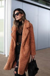 Winter Coat - Winterjassen voor dames, lange teddyjas | warm - Koper - S - Zarandi Amsterdam