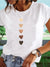 Women's Shirt - Wit T-shirt van korte mouwen met hartprint en ronde nek voor vrouwen - Harten - S - Zarandi Amsterdam