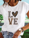 Women's Shirt - Wit T-shirt van korte mouwen met hartprint en ronde nek voor vrouwen - Liefde - S - Zarandi Amsterdam