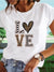 Women's Shirt - Wit T-shirt van korte mouwen met hartprint en ronde nek voor vrouwen - Liefde - S - Zarandi Amsterdam