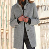 Winter Coat - Wollen jas dames, retro knoopsluiting | Winter - Lichtgrijs - S - Zarandi Amsterdam