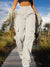 Women's Trousers - Damesbroek met hoge taille en functionele zakken - Beige - S - Zarandi Amsterdam