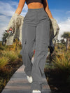 Women's Trousers - Damesbroek met hoge taille en functionele zakken - Grijs - S - Zarandi Amsterdam