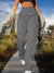 Women's Trousers - Damesbroek met hoge taille en functionele zakken - Grijs - S - Zarandi Amsterdam