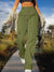 Women's Trousers - Damesbroek met hoge taille en functionele zakken - Groente - S - Zarandi Amsterdam