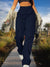 Women's Trousers - Damesbroek met hoge taille en functionele zakken - Marine - S - Zarandi Amsterdam