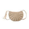 ModeParisienne® Tiara - Borsa semicircolare bohemien intrecciata a mano in paglia