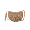 ModeParisienne® Tiara - Borsa semicircolare bohemien intrecciata a mano in paglia