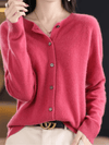 Women's Sweater - Zacht gebreid vest voor dames | Klassieke ronde hals - Roze - S - Zarandi Amsterdam