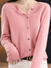 Women's Sweater - Zacht gebreid vest voor dames | Klassieke ronde hals - Lichtroze - S - Zarandi Amsterdam