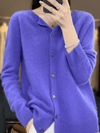 Women's Sweater - Zacht gebreid vest voor dames | Klassieke ronde hals - Blauw - S - Zarandi Amsterdam
