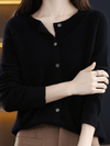 Women's Sweater - Zacht gebreid vest voor dames | Klassieke ronde hals - Zwart - S - Zarandi Amsterdam