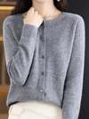 Women's Sweater - Zacht gebreid vest voor dames | Klassieke ronde hals - Grijs - S - Zarandi Amsterdam