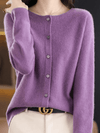 Women's Sweater - Zacht gebreid vest voor dames | Klassieke ronde hals - Paars - S - Zarandi Amsterdam