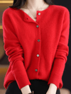 Women's Sweater - Zacht gebreid vest voor dames | Klassieke ronde hals - Rood - S - Zarandi Amsterdam