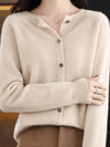 Women's Sweater - Zacht gebreid vest voor dames | Klassieke ronde hals - Beige - S - Zarandi Amsterdam