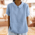 Blouses - Zazane | Witte blouse van zachte stof met verfijnde kraag en ontspannen pasvorm - Blauw - S - Zarandi Amsterdam