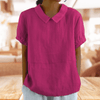 Blouses - Zazane | Witte blouse van zachte stof met verfijnde kraag en ontspannen pasvorm - Donkerroze - S - Zarandi Amsterdam