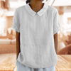 Blouses - Zazane | Witte blouse van zachte stof met verfijnde kraag en ontspannen pasvorm - Wit - S - Zarandi Amsterdam