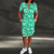 Casual Summer Wear - Zenaida | Luchtige zomerse jurk met A - lijn en V - hals van ademend katoen - Groen - S - Zarandi Amsterdam